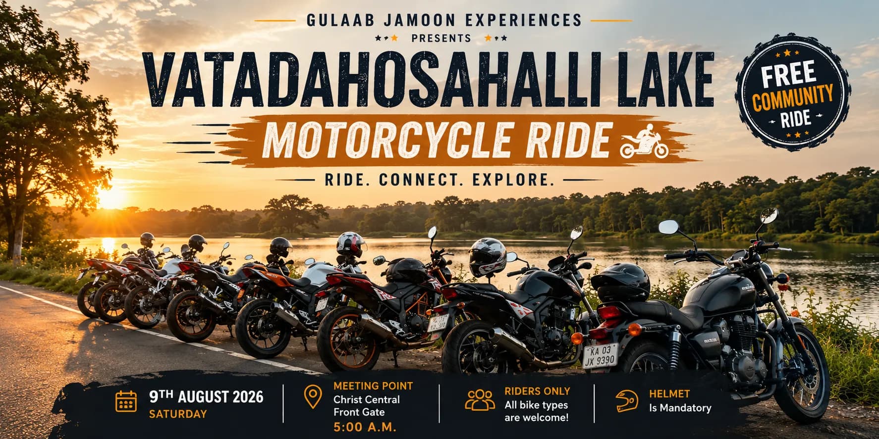 Vatadahosahalli Lake - Bike Ride trip in Vatadahosahalli Lake by Gulaab Jamoon Experiences