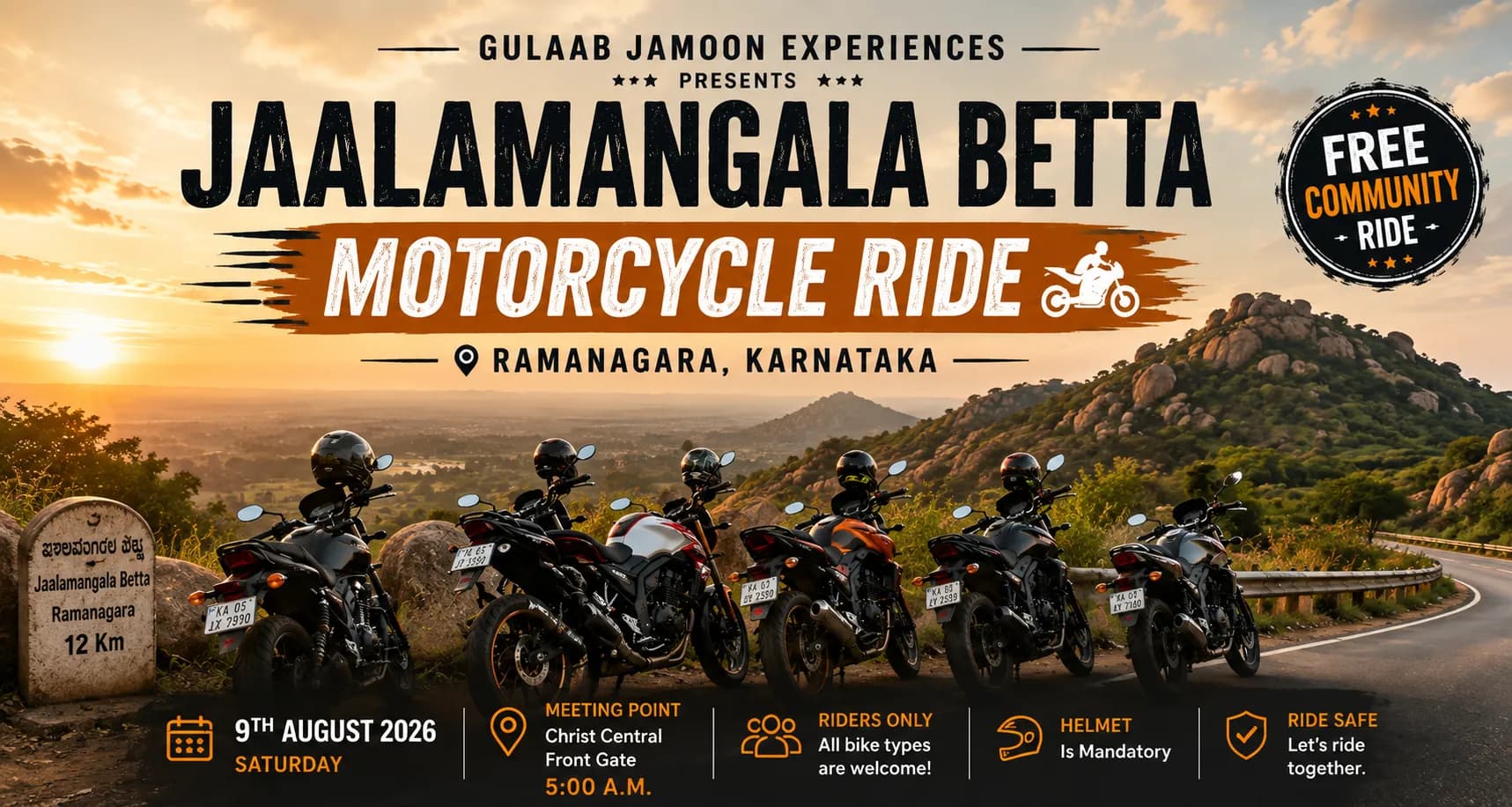 Jaalamangala Betta - Bike Ride trip in Jaalamangala Betta by Gulaab Jamoon Experiences